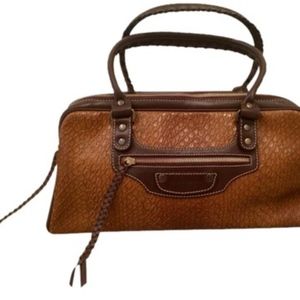 Whipstitched Satchel / shoulder Leather bag